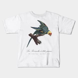 Carolina Parakeet / Perruche a Tete Jaune - 19th century Jacques Barraband Illustration Kids T-Shirt